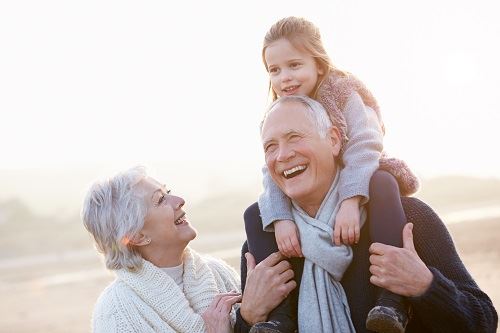 Grandparents with their grandchild